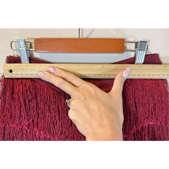 Lavish Alice High Gear Burgundy/Red Fringe Pants Women's Medium - Picture 10 of 11